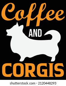 Coffee and corgis T-shirt design