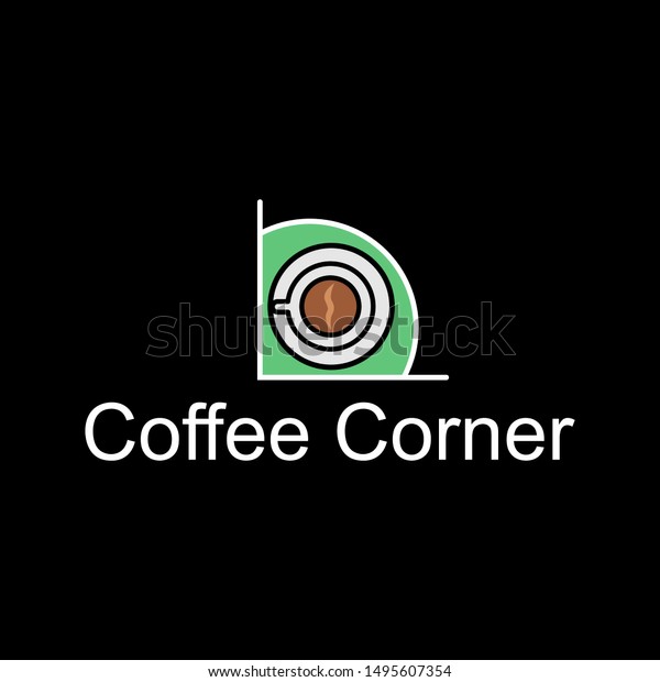 Coffee Corner Logo Design Black Isolated Stock Vector Royalty Free 1495607354