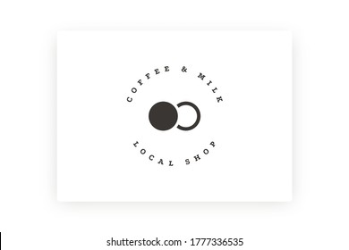 Coffee corner logo. Minimal cafe emblem trendy line style, cafeteria classic badge, vector coffee shop stamp illustration