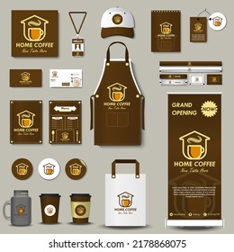 Coffee corporate identity template design for coffee brand. Branding design start up coffee shop