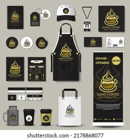 Coffee corporate identity template design for coffee brand. Branding design start up coffee shop