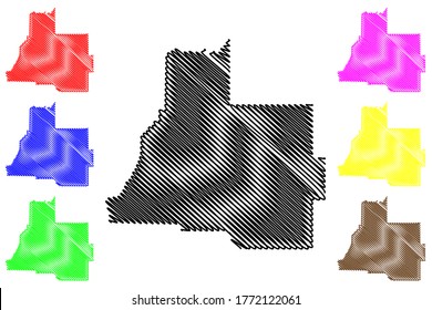 Coffee County, Georgia (U.S. county, United States of America,USA, U.S., US) map vector illustration, scribble sketch Coffee map