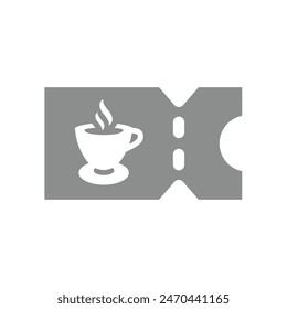 Cupón de café para Vector con descuento. Cupón para el icono de bebida de café gratis.