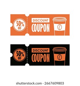 Plantilla de cupón de Cupón de café para promoción de café