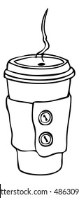 Coffee with Cozy Wrap - Vector Drawing