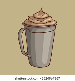 Coffee with cream. Autumn vibe