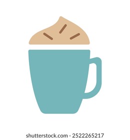 Café con el Clipart de Ilustración vectorial plana color crema del icono