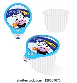 coffee cream with cow vector illustration part four