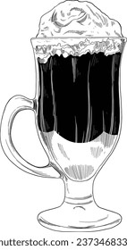 Coffee with cream foam illustration