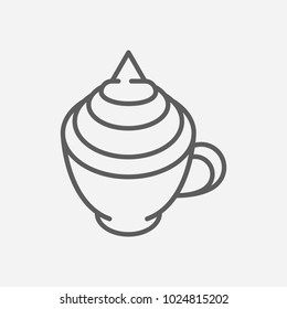 Coffee with cream icon line symbol. Isolated vector illustration of  icon sign concept for your web site mobile app logo UI design.