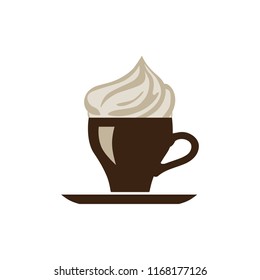 coffee with cream, logo icon