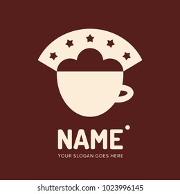 Coffee with cream logotype. Vector logo design. Business concept icon.