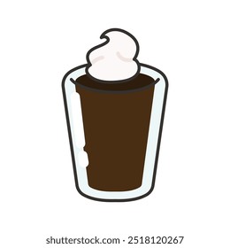 Coffee and cream with outline style