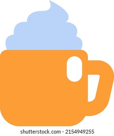 Coffee With Creamer, Illustration, Vector On A White Background.