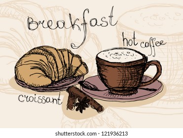 Coffee and croissant