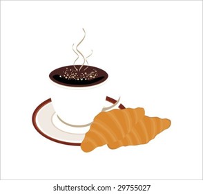 Ã�Â¡up coffee with croissant