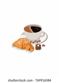 Coffee with croissant