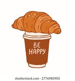 Coffee and croissant breakfast set