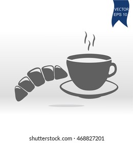 coffee and croissant icon 