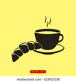 coffee and croissant icon 
