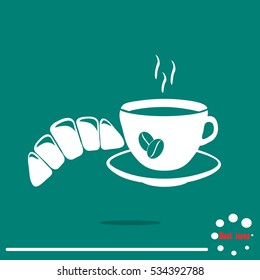 coffee and croissant icon 