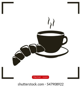 coffee and croissant icon 