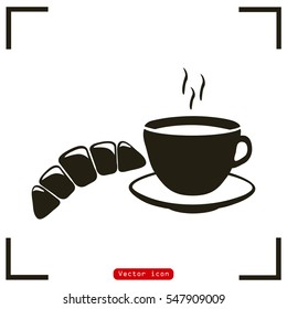 coffee and croissant icon 