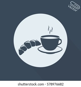 coffee and croissant icon 