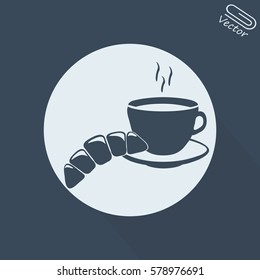 coffee and croissant icon 