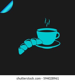 coffee and croissant icon 