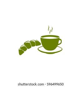 coffee and croissant icon 