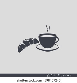 coffee and croissant icon 