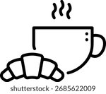 Coffee and Croissant Icon: Breakfast Concept