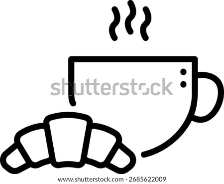 Coffee and Croissant Icon: Breakfast Concept