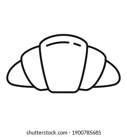 Icono de croissant de café. Icono de vector de croissant de café de esquema para diseño web aislado en fondo blanco