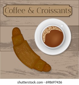 Coffee and croissant illustration