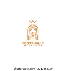 plantilla de color de diseño del logotipo de la línea de café
