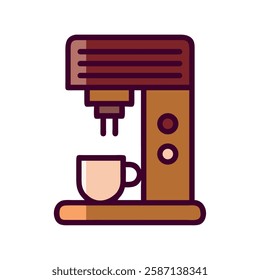 Coffee culture espresso machine icon illustration