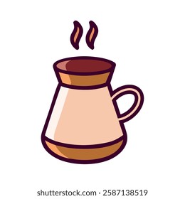 Coffee culture with a steaming carafe illustration