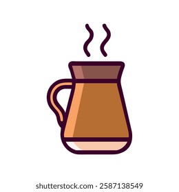 Coffee culture steaming pitcher icon illustration