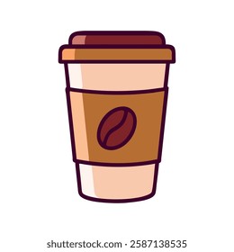 Coffee culture takeaway cup with a sleeve icon