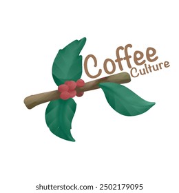 coffee culture typography with illustration