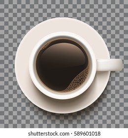 Coffee cup 3d illustration on transparent background. Isolated object. Eps10 layered vector.