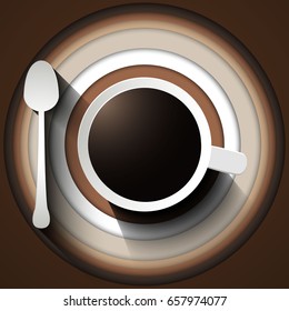Coffee cup 3D vector background abstract tea