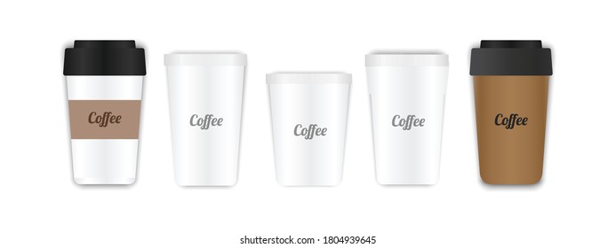 Coffee cup 5 model isolated vector