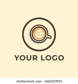 coffee cup from above view logo template