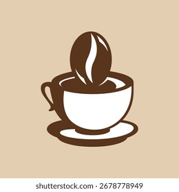 Taza de café de estilo moderno con logo abstracto