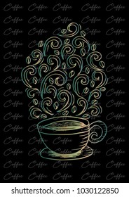 Coffee cup with abstract ornament