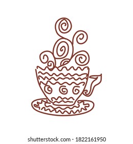 Coffee cup abstract sketch. Vector illustration