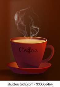 Coffee cup with abstract white steam/Hot Coffee Mug